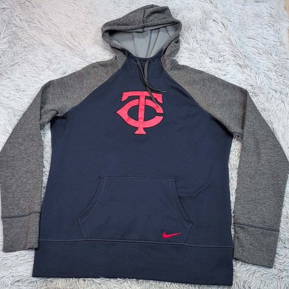 Minnesota Twins Sweatshirt Womens XL Blue Hoodie Baseball MLB‎ Nike Therma Fit